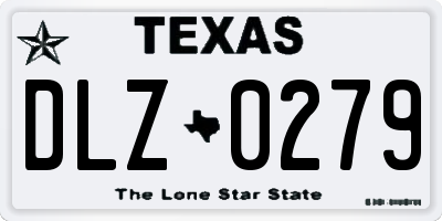 TX license plate DLZ0279