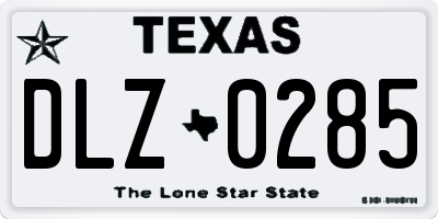 TX license plate DLZ0285