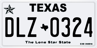 TX license plate DLZ0324