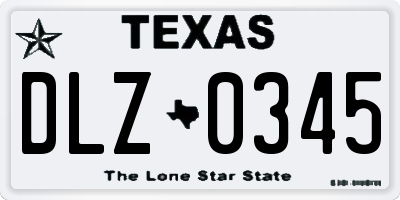 TX license plate DLZ0345