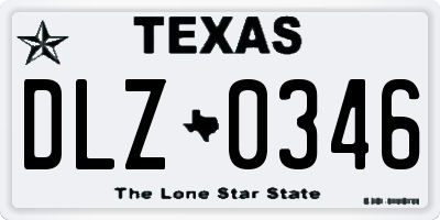 TX license plate DLZ0346