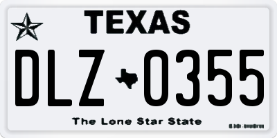 TX license plate DLZ0355