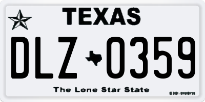 TX license plate DLZ0359