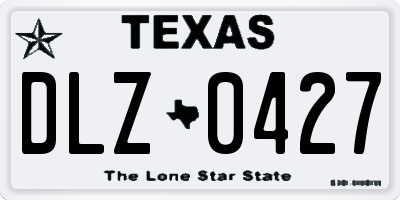 TX license plate DLZ0427