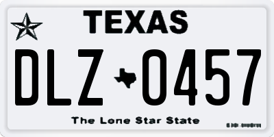 TX license plate DLZ0457