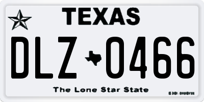 TX license plate DLZ0466