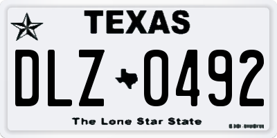 TX license plate DLZ0492