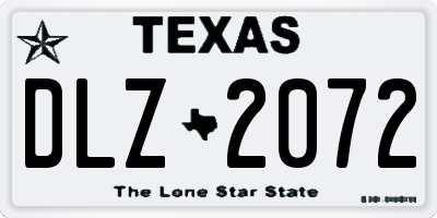 TX license plate DLZ2072