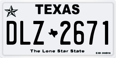 TX license plate DLZ2671