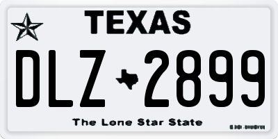 TX license plate DLZ2899