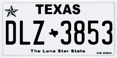 TX license plate DLZ3853