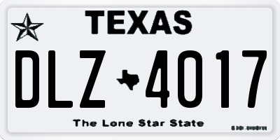 TX license plate DLZ4017