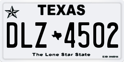 TX license plate DLZ4502