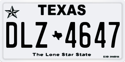 TX license plate DLZ4647