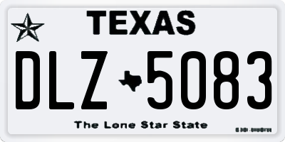 TX license plate DLZ5083