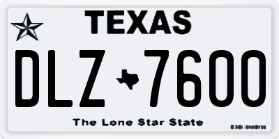 TX license plate DLZ7600