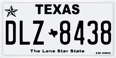 TX license plate DLZ8438