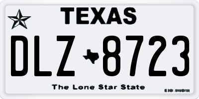 TX license plate DLZ8723