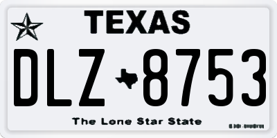 TX license plate DLZ8753