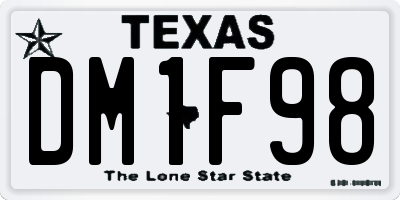 TX license plate DM1F98