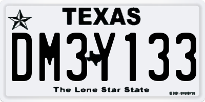 TX license plate DM3Y133