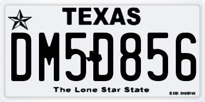 TX license plate DM5D856