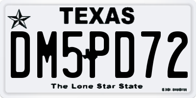 TX license plate DM5PD72