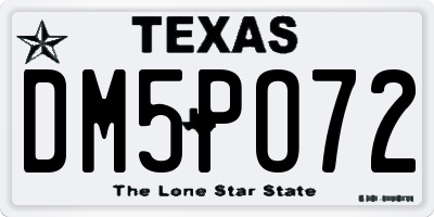 TX license plate DM5PO72