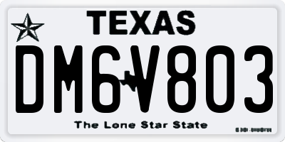 TX license plate DM6V803