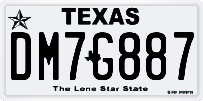 TX license plate DM7G887