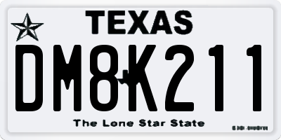 TX license plate DM8K211