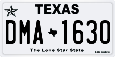 TX license plate DMA1630