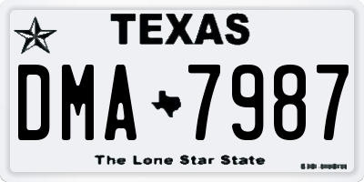 TX license plate DMA7987