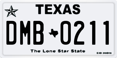 TX license plate DMB0211