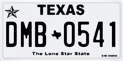 TX license plate DMB0541