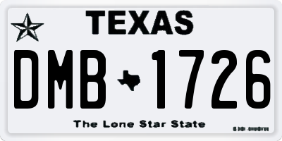 TX license plate DMB1726