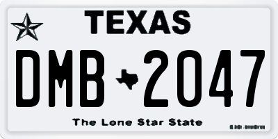 TX license plate DMB2047