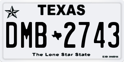 TX license plate DMB2743