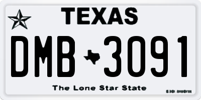 TX license plate DMB3091