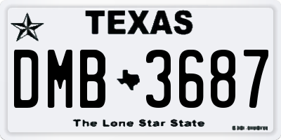 TX license plate DMB3687