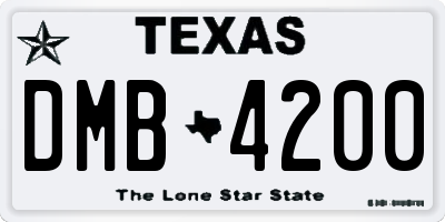 TX license plate DMB4200