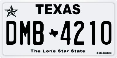 TX license plate DMB4210