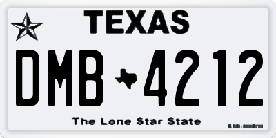 TX license plate DMB4212