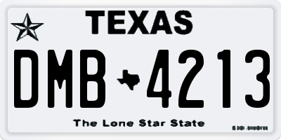 TX license plate DMB4213