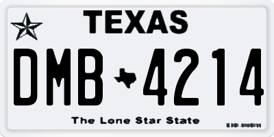 TX license plate DMB4214