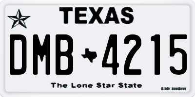 TX license plate DMB4215