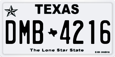 TX license plate DMB4216