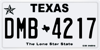 TX license plate DMB4217
