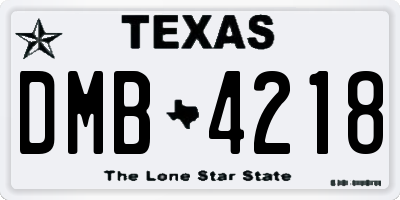 TX license plate DMB4218