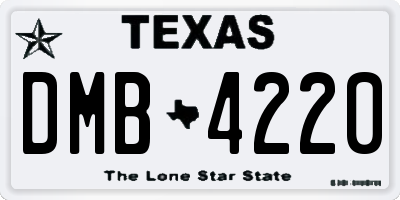 TX license plate DMB4220